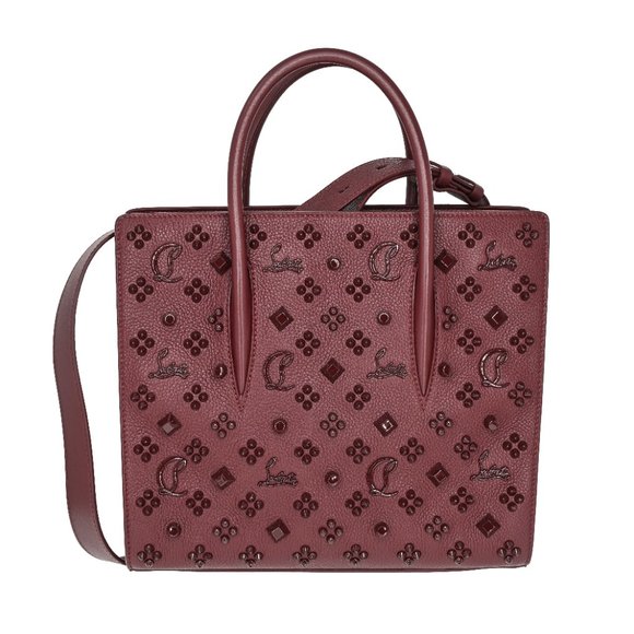 Christian Louboutin Medium Paloma Studs Leather Satchel Bag - Picture 2 of 8